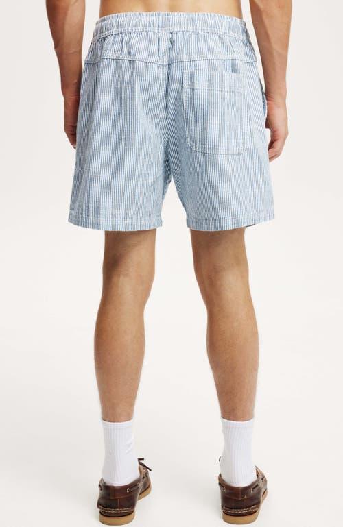 Cotton On Men's Easy Short in Blue 50 50 Stripe at Nordstrom, Size Small Product Image