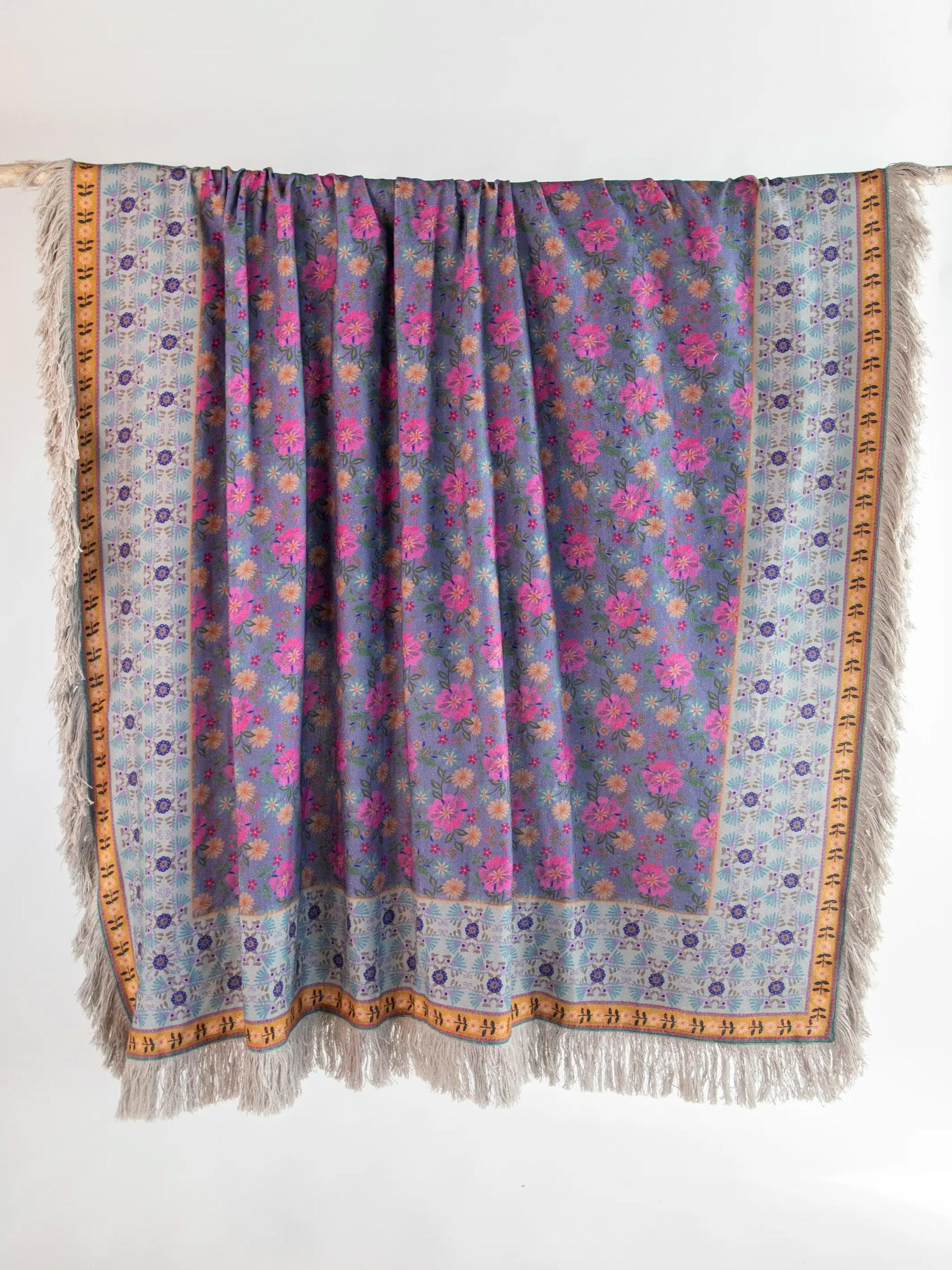 Boho Fringe Bedspread - Meadow Tapestry Product Image