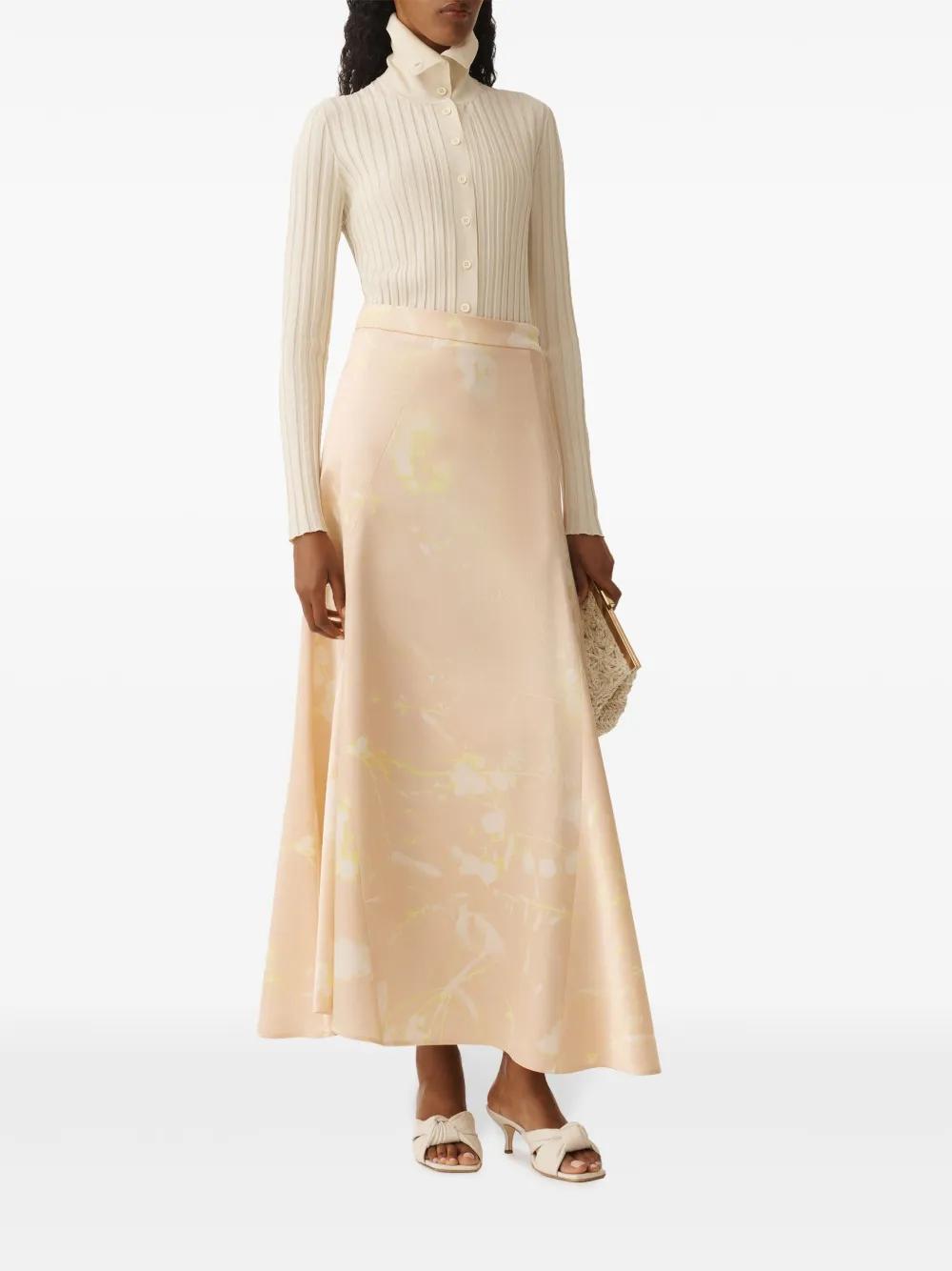 FABIANA FILIPPI Tilia-print Silk Midi Skirt In Pink Product Image