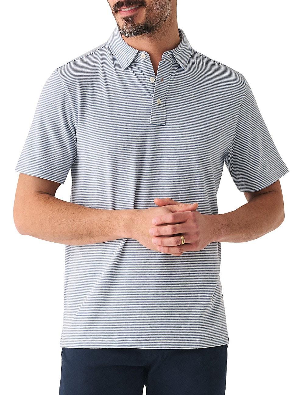 Faherty Movement Stretch Stripe Regular Fit Polo Shirt Product Image