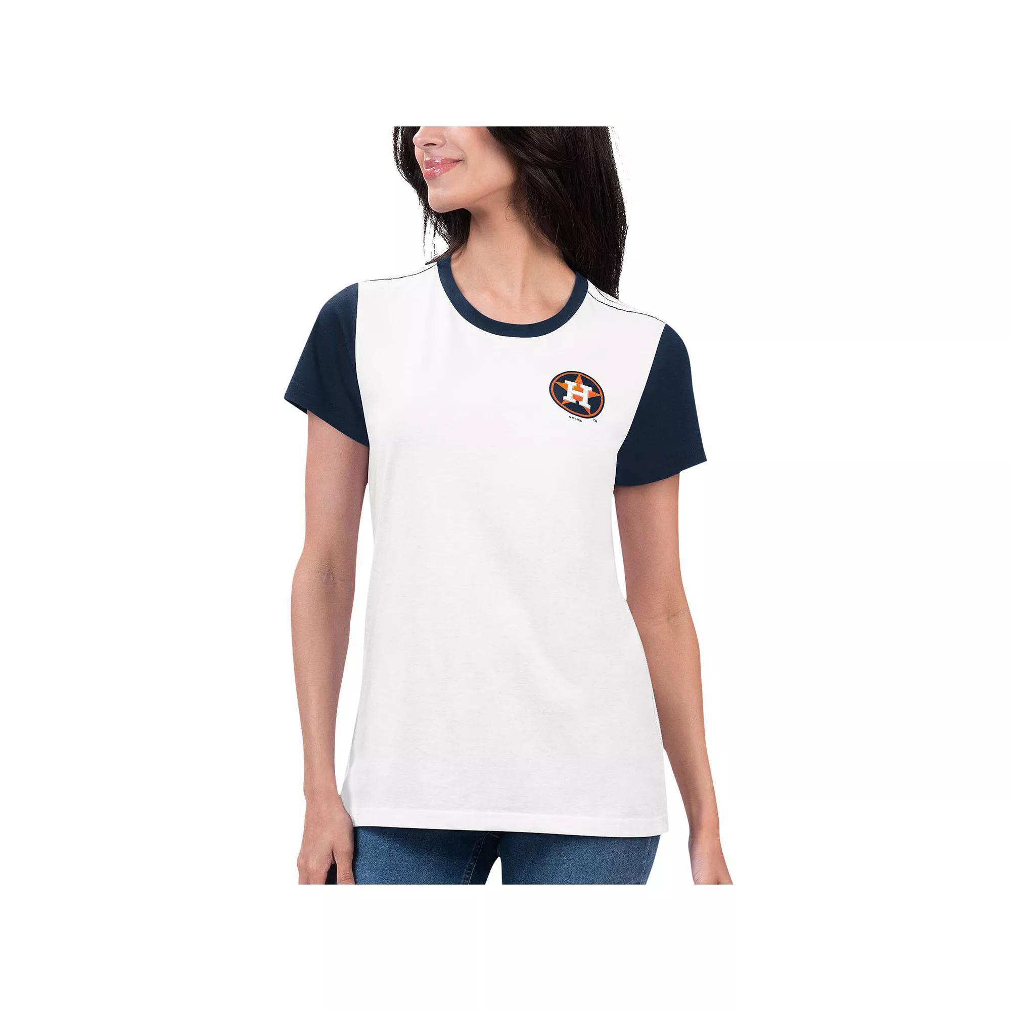 Women's G-III 4Her by Carl Banks White Boston Red Sox Illustration Ringer T-Shirt, Size: Large Product Image