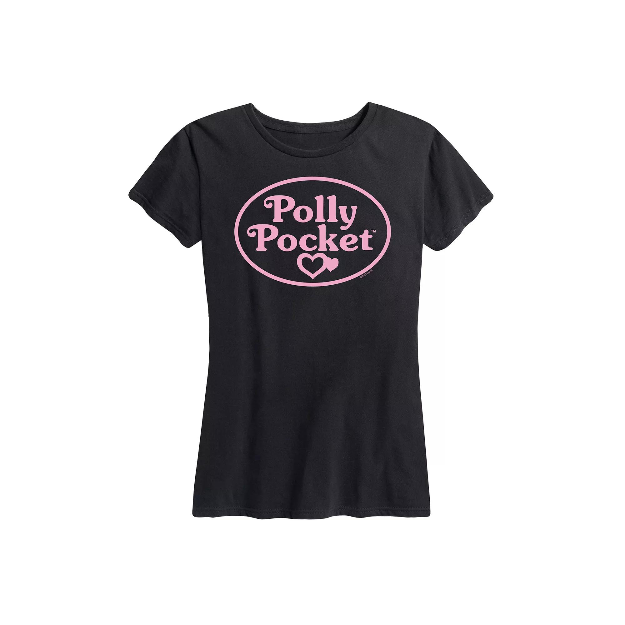 Womens Polly Pocket Pink Logo Graphic Tee Heather Grey Product Image