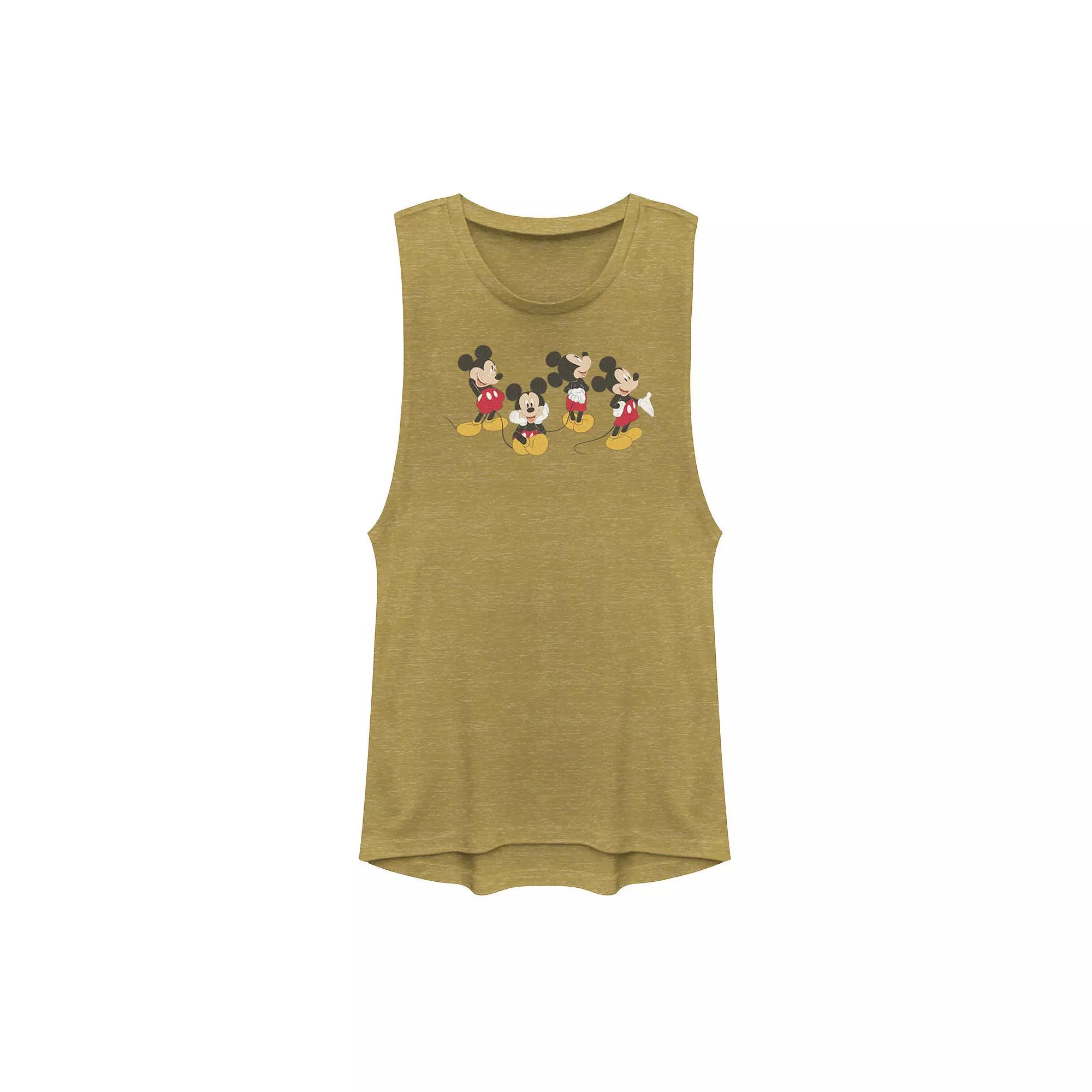 Disney's Mickey Mouse Poses Juniors' Muscle Tank Top, Girl's, Size: XS, Gold Grey Product Image