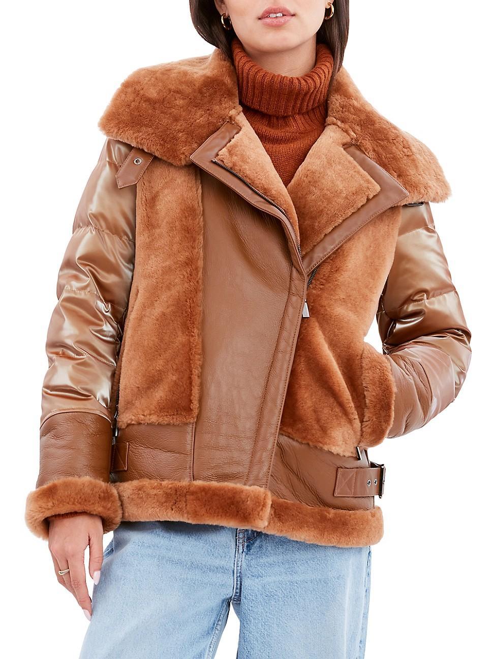 Dawn Levy Mel Shearling Panel Down Puffer Coat Product Image