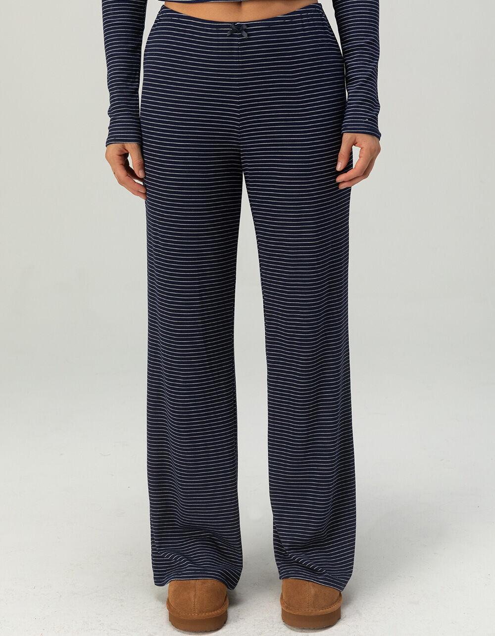 FULL TILT Rib Stripe Womens Pajama Pants - NAVY COMBO Product Image