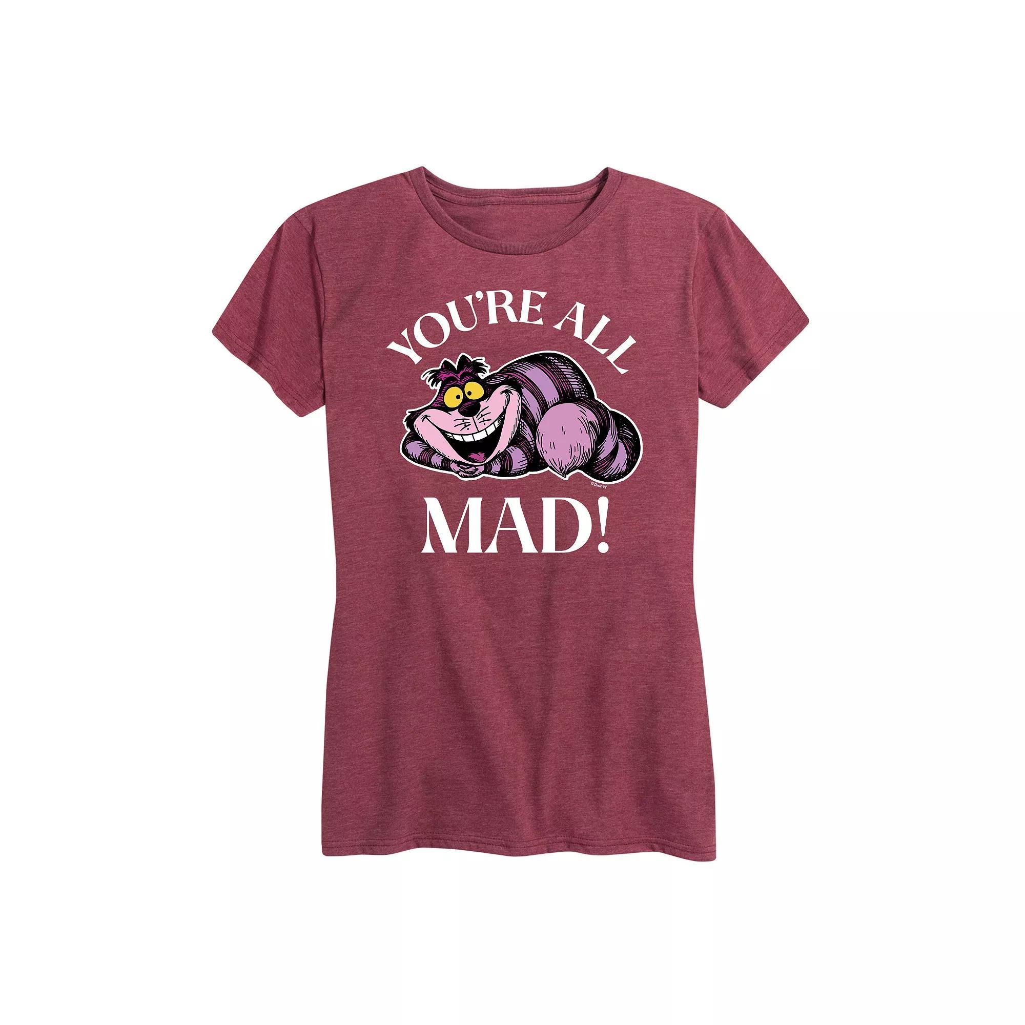 Disney's Alice in Wonderland Women's You're All Mad Graphic Tee, Girl's, Size: Small, Heather Grey Product Image