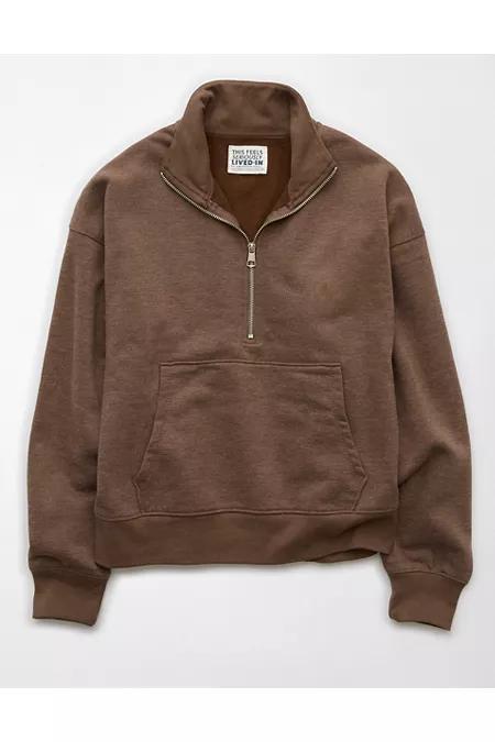 AE Everyday Luxe Quarter-Zip Sweatshirt Womens Product Image