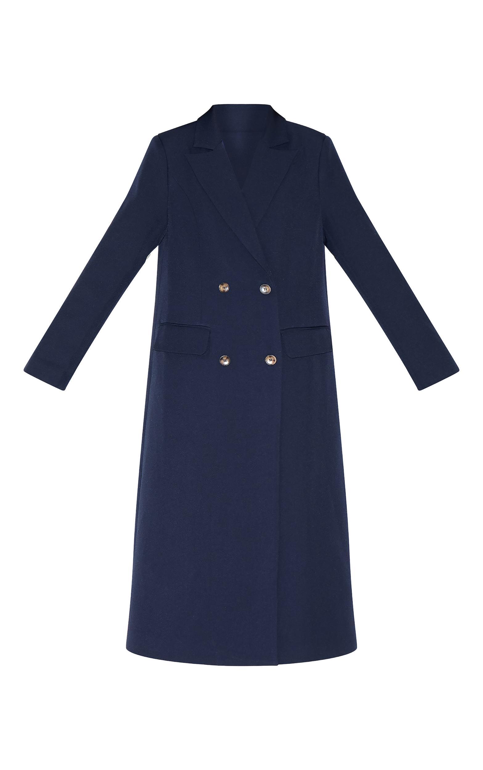 Black Wool Look Oversized Drop Shoulder Coat Product Image