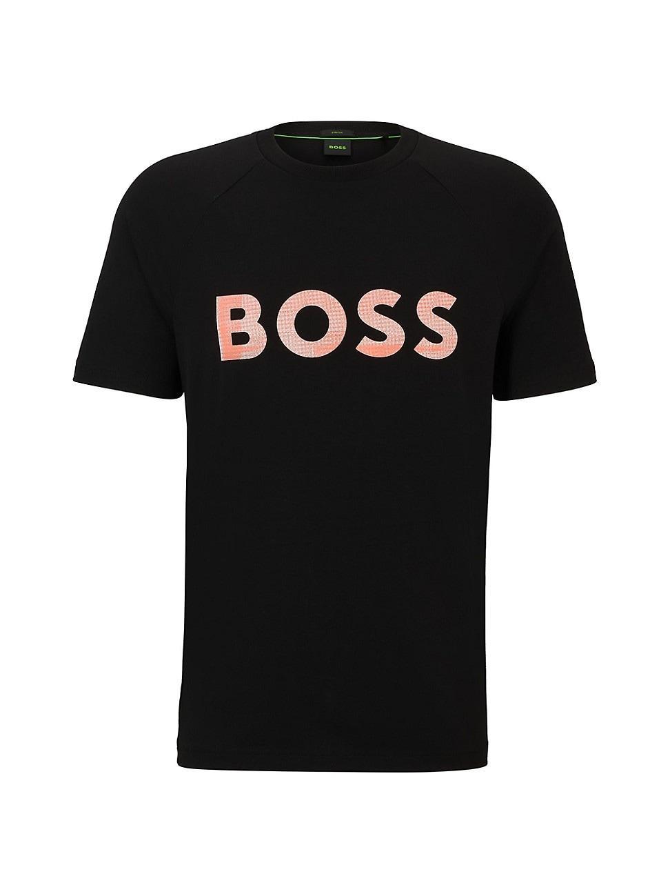 Mens Stretch Cotton Regular Fit T-Shirt with Seasonal Logo Product Image