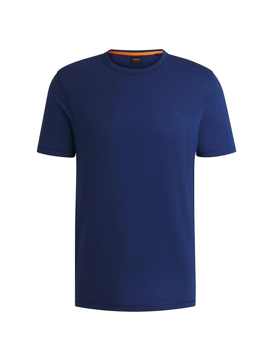 Mens Cotton-Blend T-Shirt with Bubble-Jacquard Structure Product Image