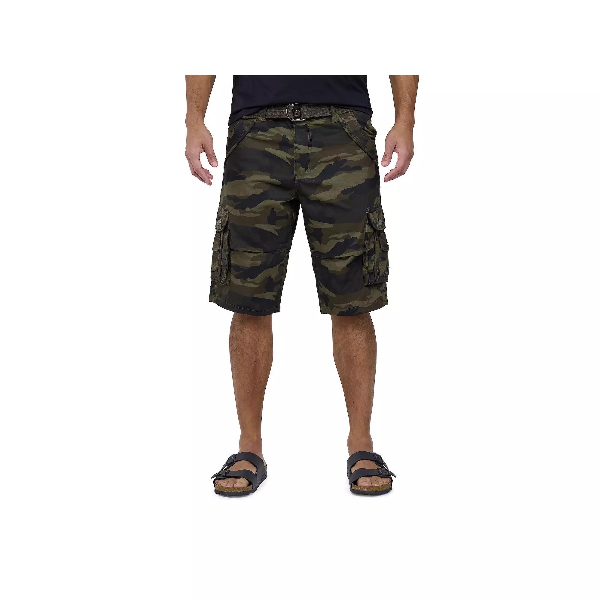Men's Xray Belted Double-Pocket Bermuda Cargo, Size: 42, Grey Product Image