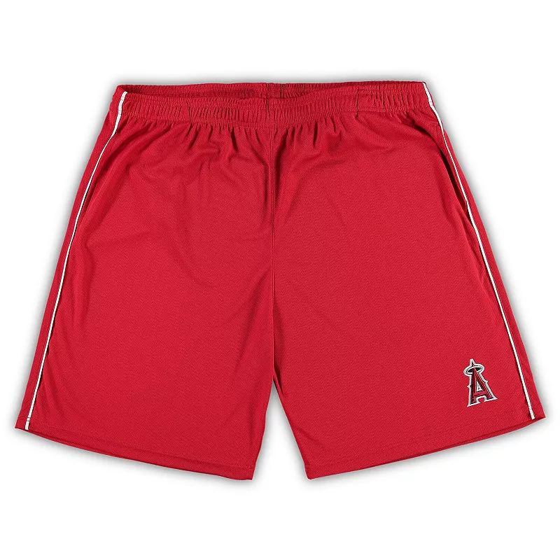 Men's Red Los Angeles Angels Big & Tall Mesh Shorts, Size: 3XLT Product Image