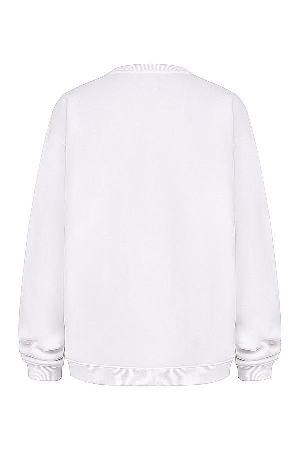 Haze  white crew neck sweatshirt - sale Product Image