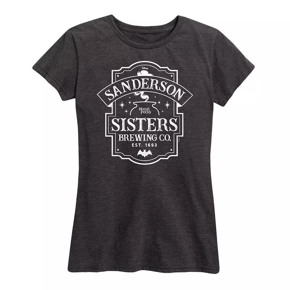 Disney's Hocus Pocus Women's Sanderson Sign Graphic Tee, Girl's, Size: Medium, Gray Product Image