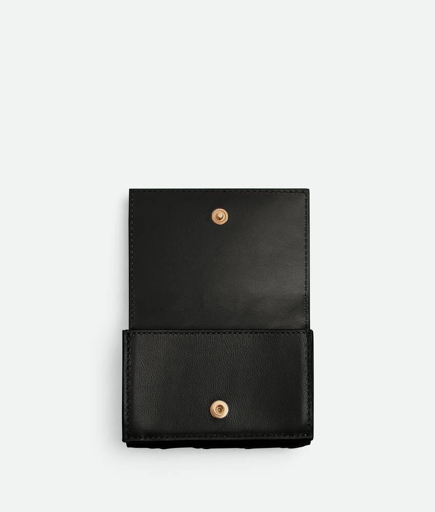 Women's Intrecciato Tiny Tri-Fold Wallet in Black Product Image