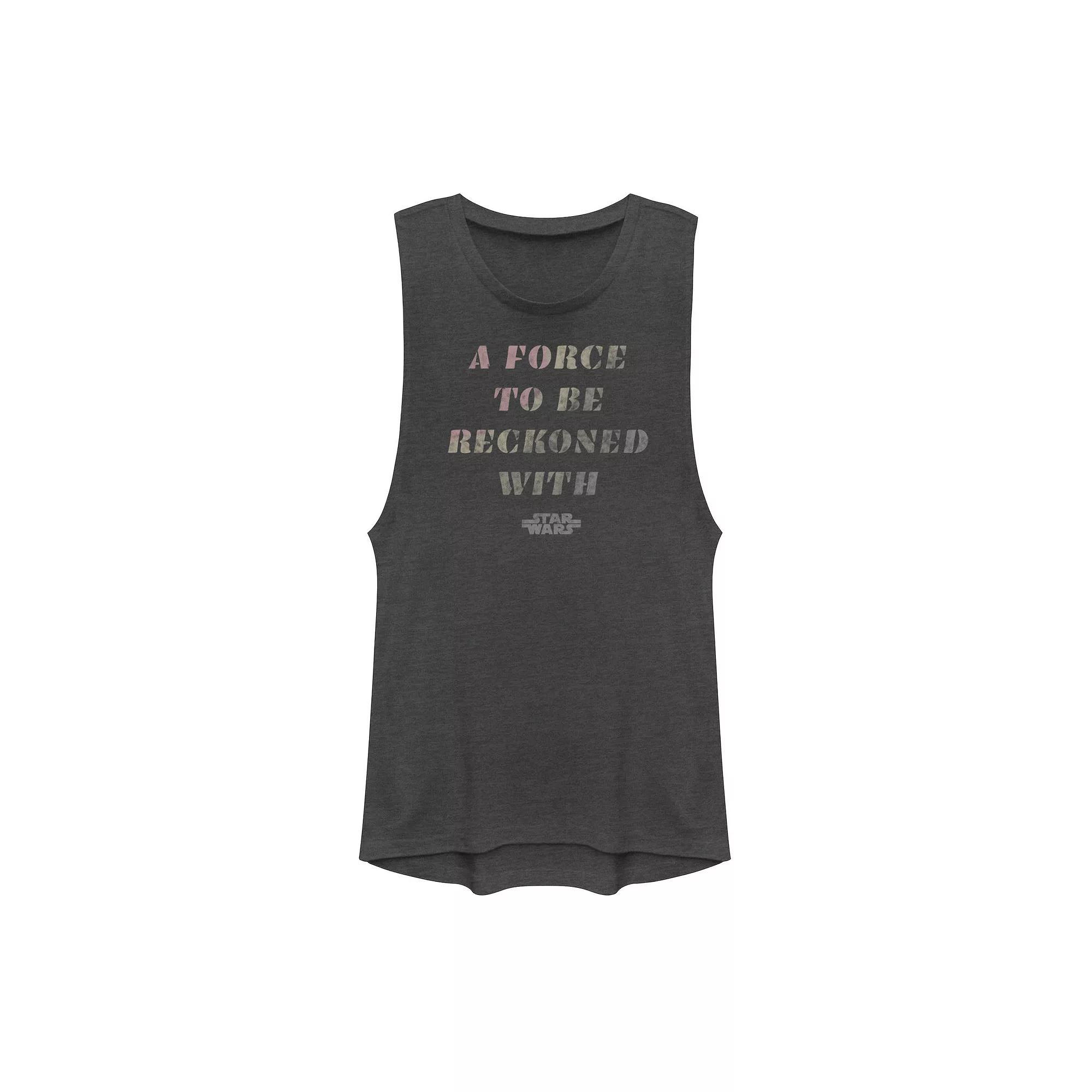 Juniors' DC Comics Wonder Woman Tropical Fill Logo Muscle Tank Top, Girl's, Size: XL, Grey Product Image