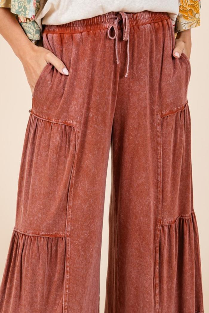 Tiered Wide Leg Pants Product Image