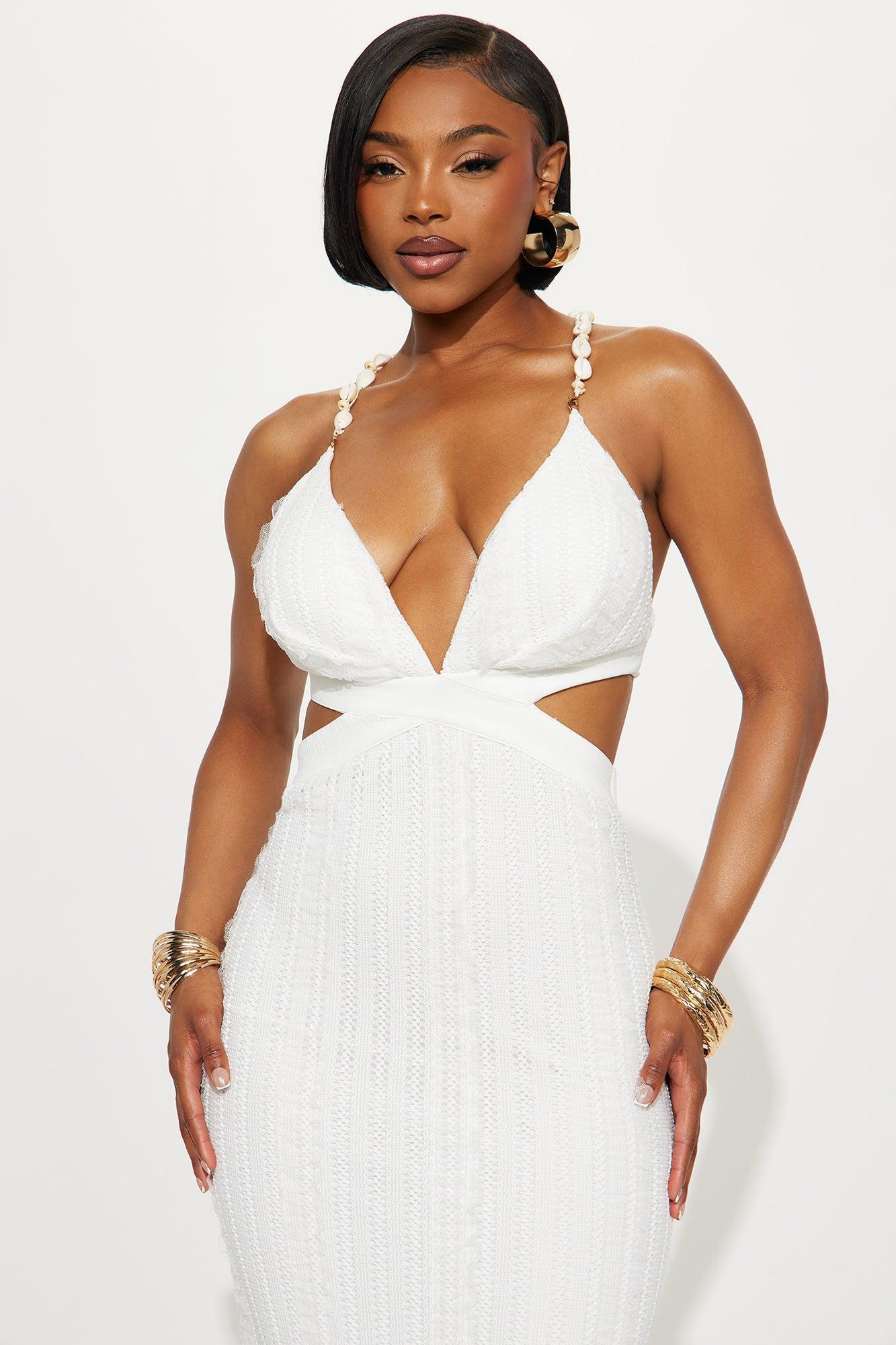 Ariel Crochet Maxi Dress - White Product Image