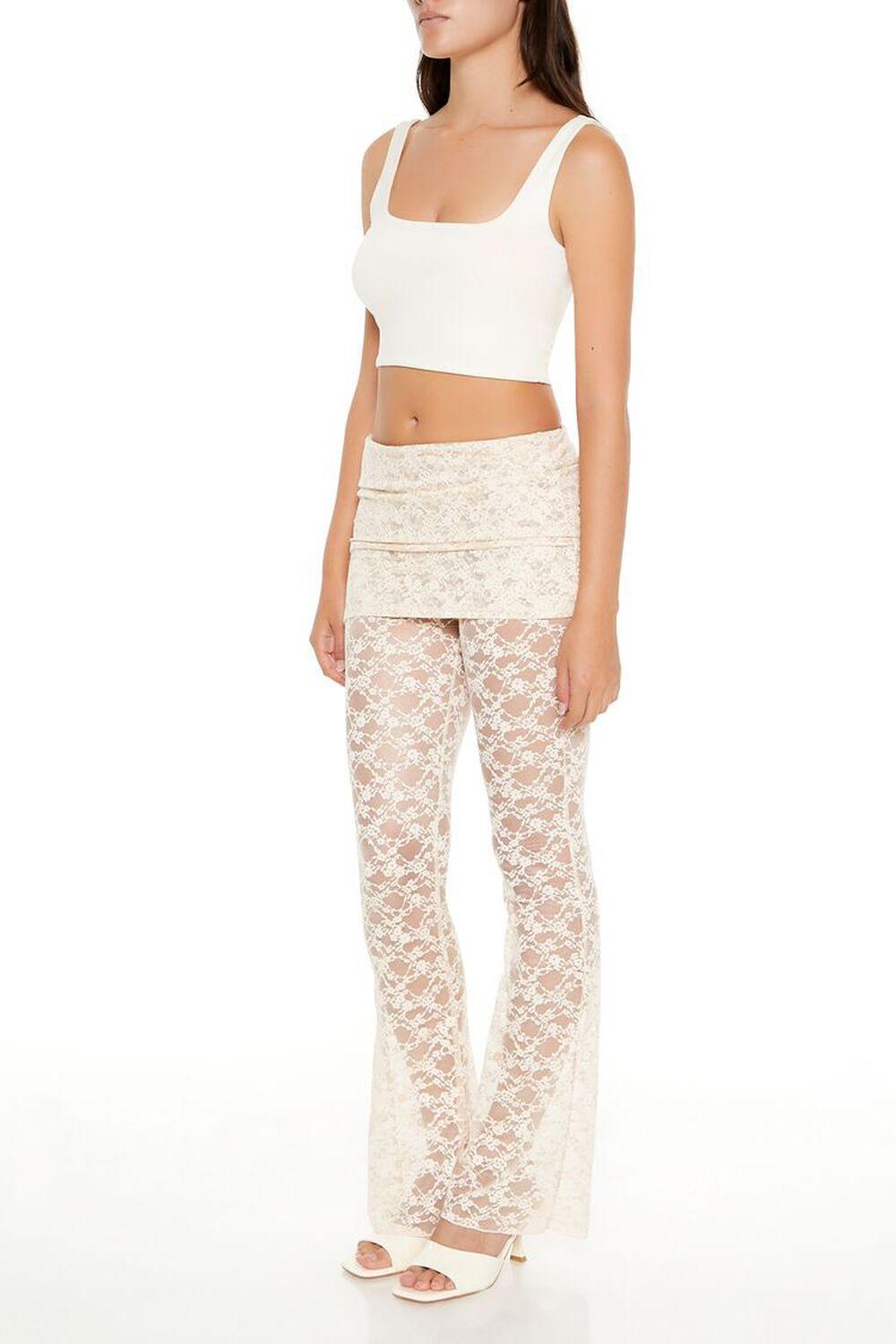 Sheer Combo Lace Pants | Forever 21 Product Image