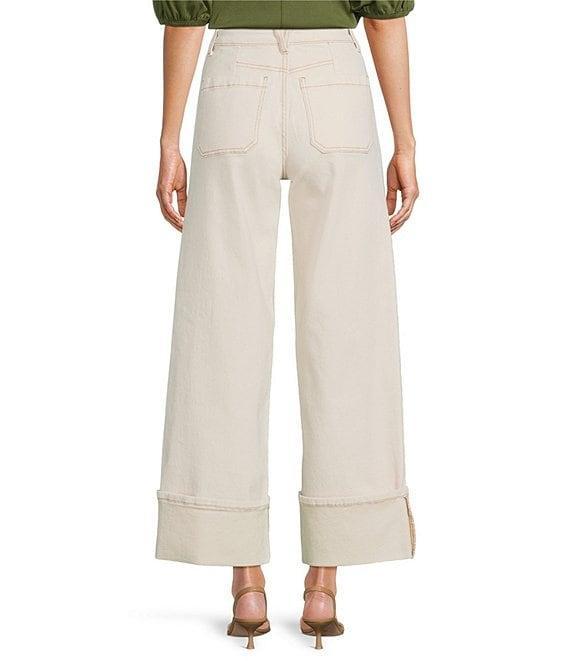 Gibson & Latimer Denim High Rise Pocket Front Wide Cuffed Ankle Length Jeans Product Image