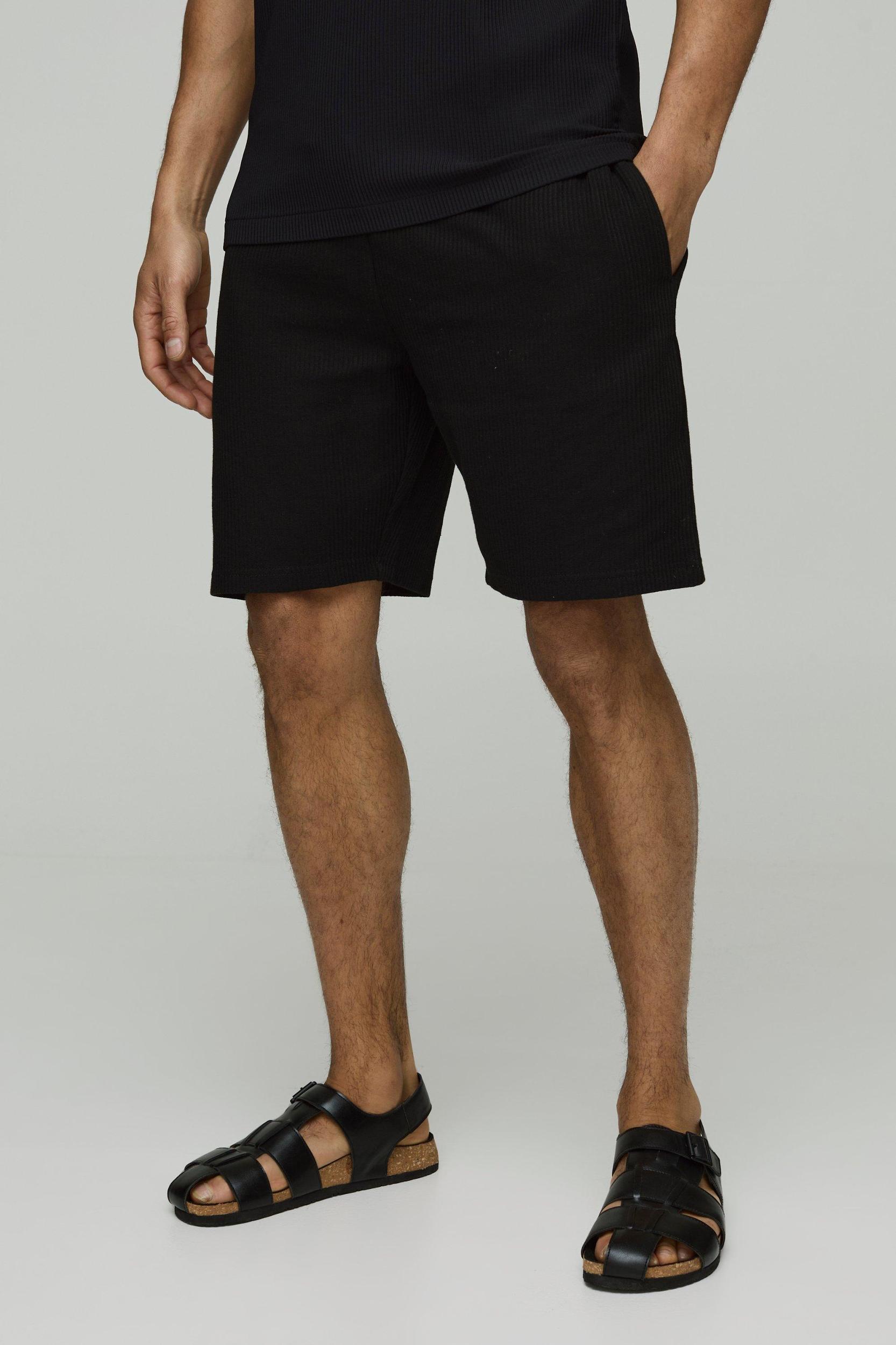 Relaxed Pique Shorts | boohooMAN USA Product Image