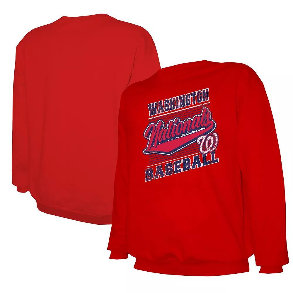 Men's Stitches Red Washington Nationals Pullover Sweatshirt, Size: Small Product Image