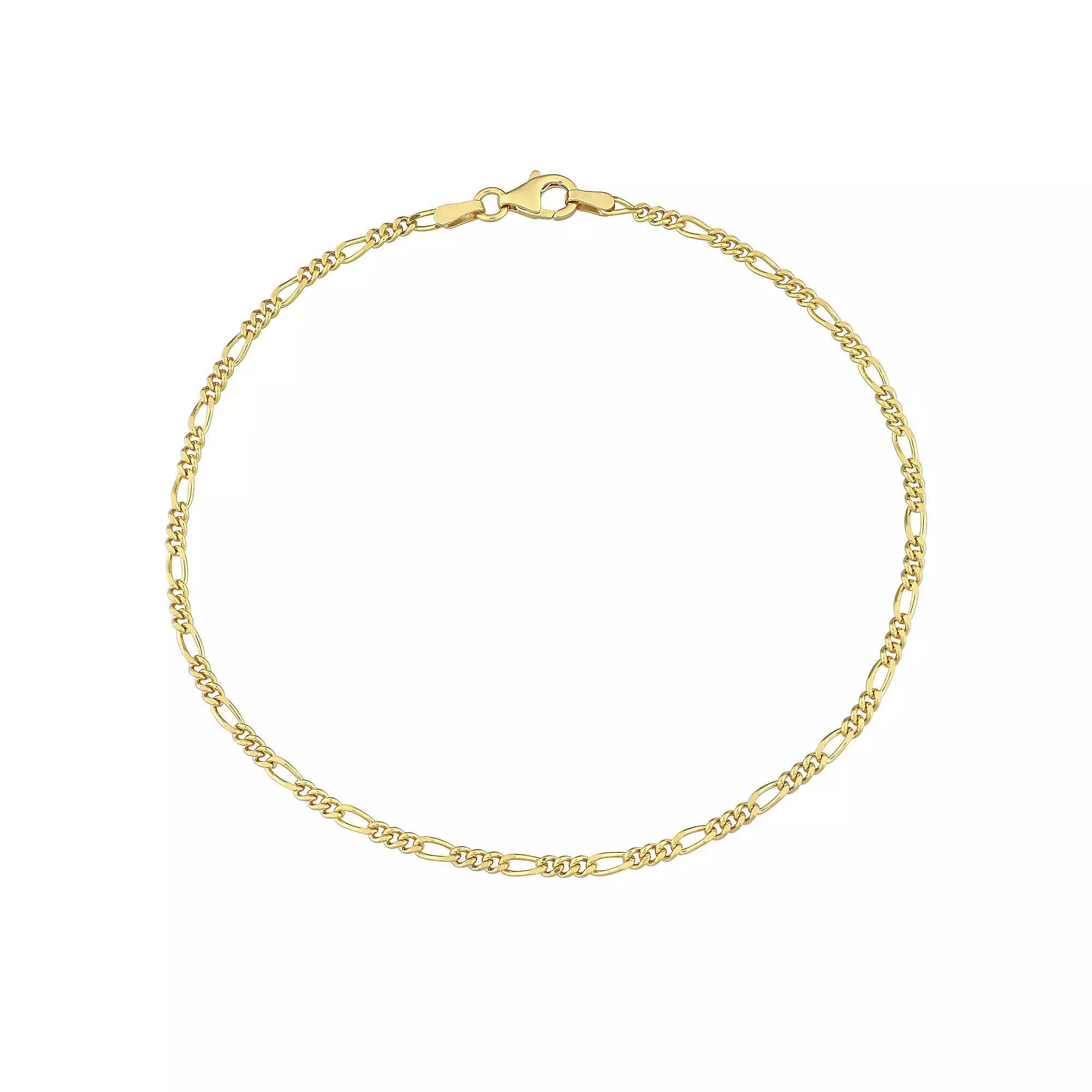 Stella Grace 18k Gold Over Silver 2.2 mm Figaro Chain Anklet, Women's, Size: 9", Gold Tone Product Image