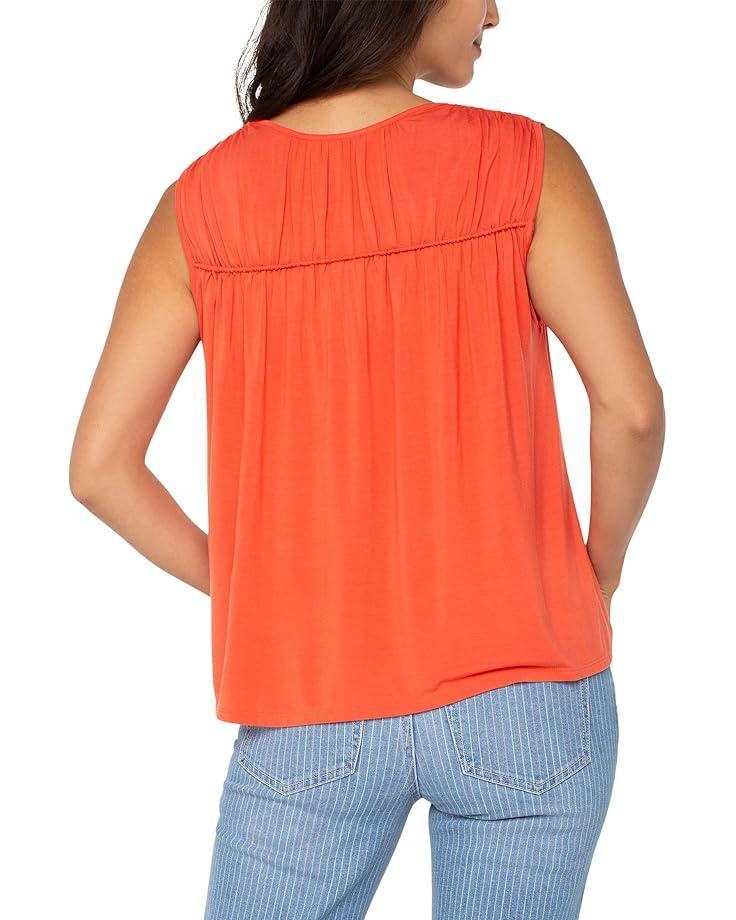 Sleeveless Woven Top With Smocked Waist Product Image