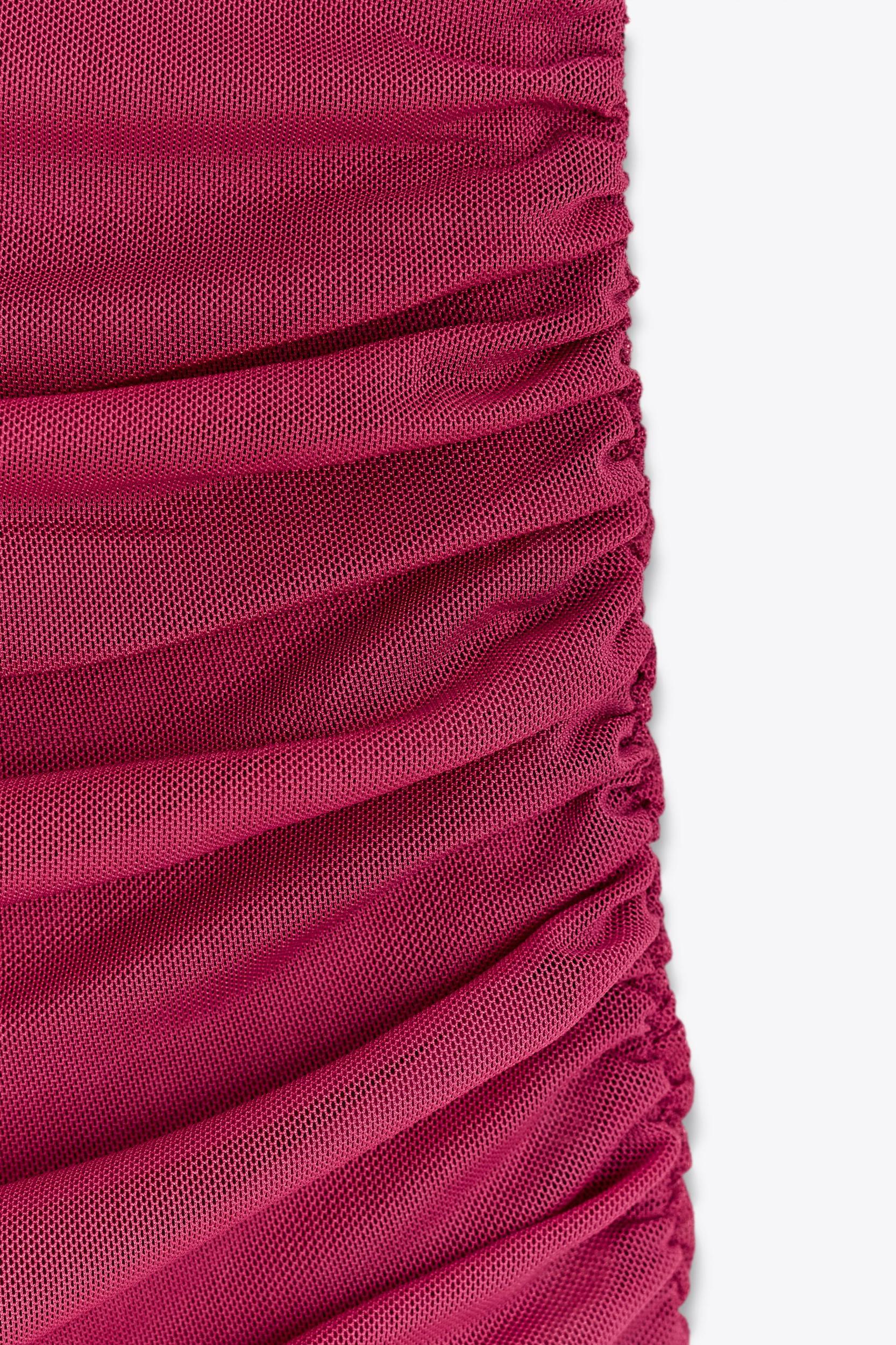 DRAPED HALTER TULLE DRESS Product Image