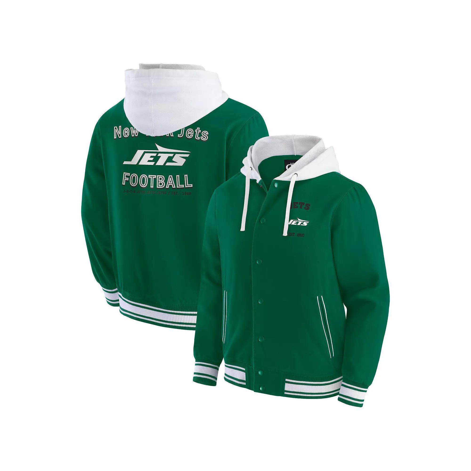 Men's Darius Rucker Collection by Fanatics Green New York Jets Full-Snap Hoodie Jacket, Size: 2XL Product Image