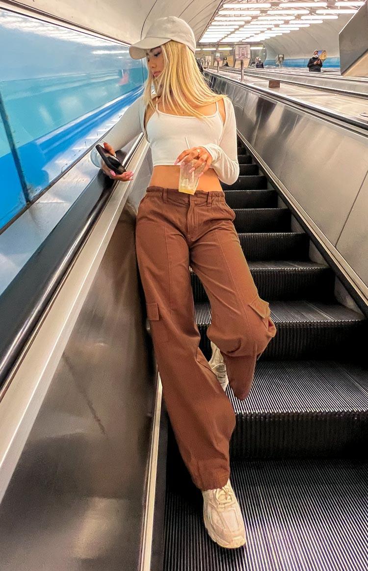 Millie Brown Low Rise Cargo Trousers Product Image