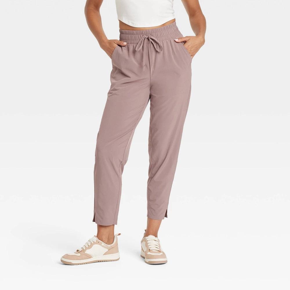 Womens Active Light High-Rise Taper Pants - All In Motion Light Brown L: Moisture Wicking, Quick Dry, UPF 50+ Product Image