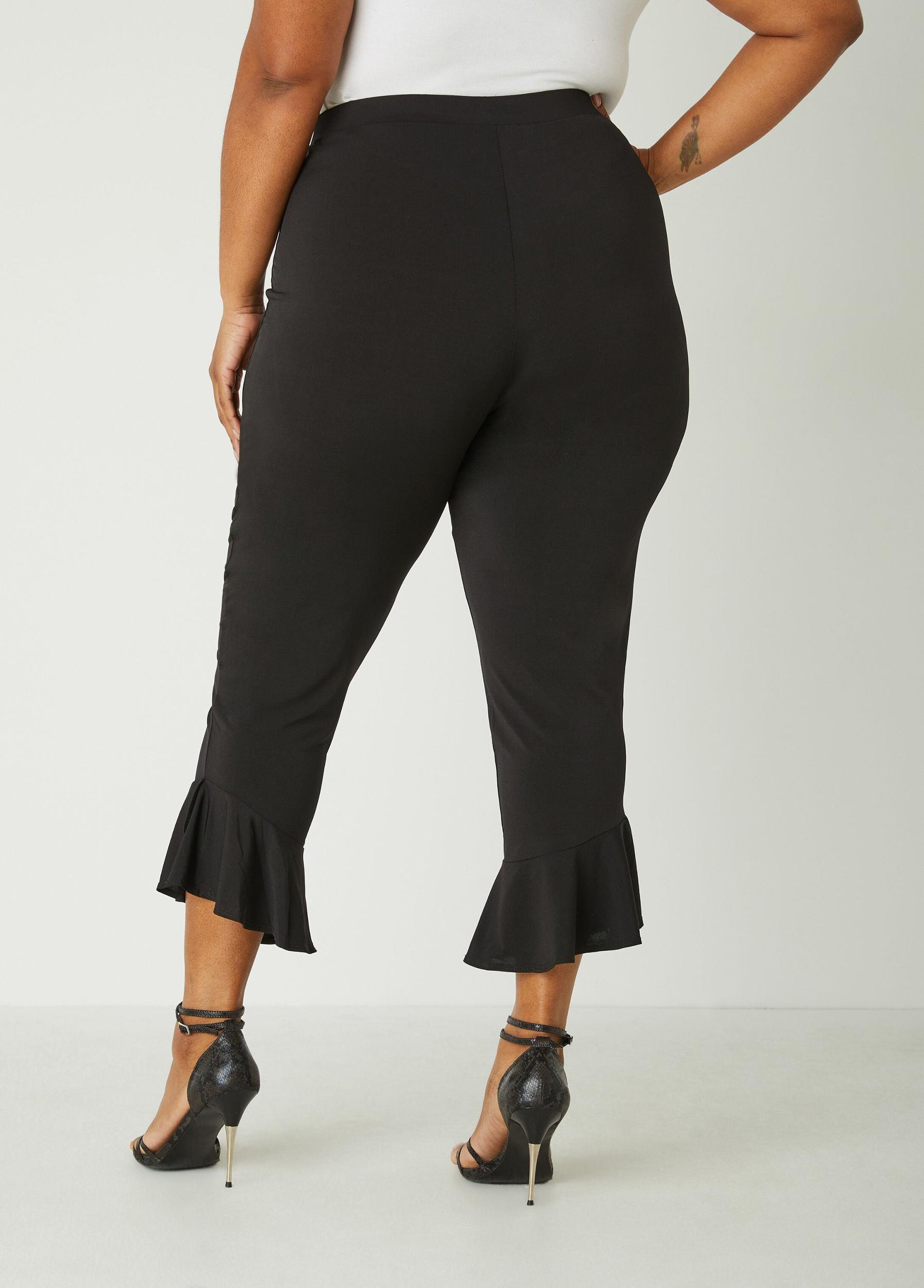 Ruffle Trimmed High Waist Leggings Product Image