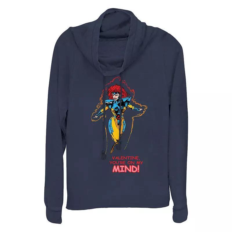 Women's Smurfs The Smurfette Karting Race Cowlneck Graphic Lightweight Long Sleeve, Size: XS, Blue Product Image
