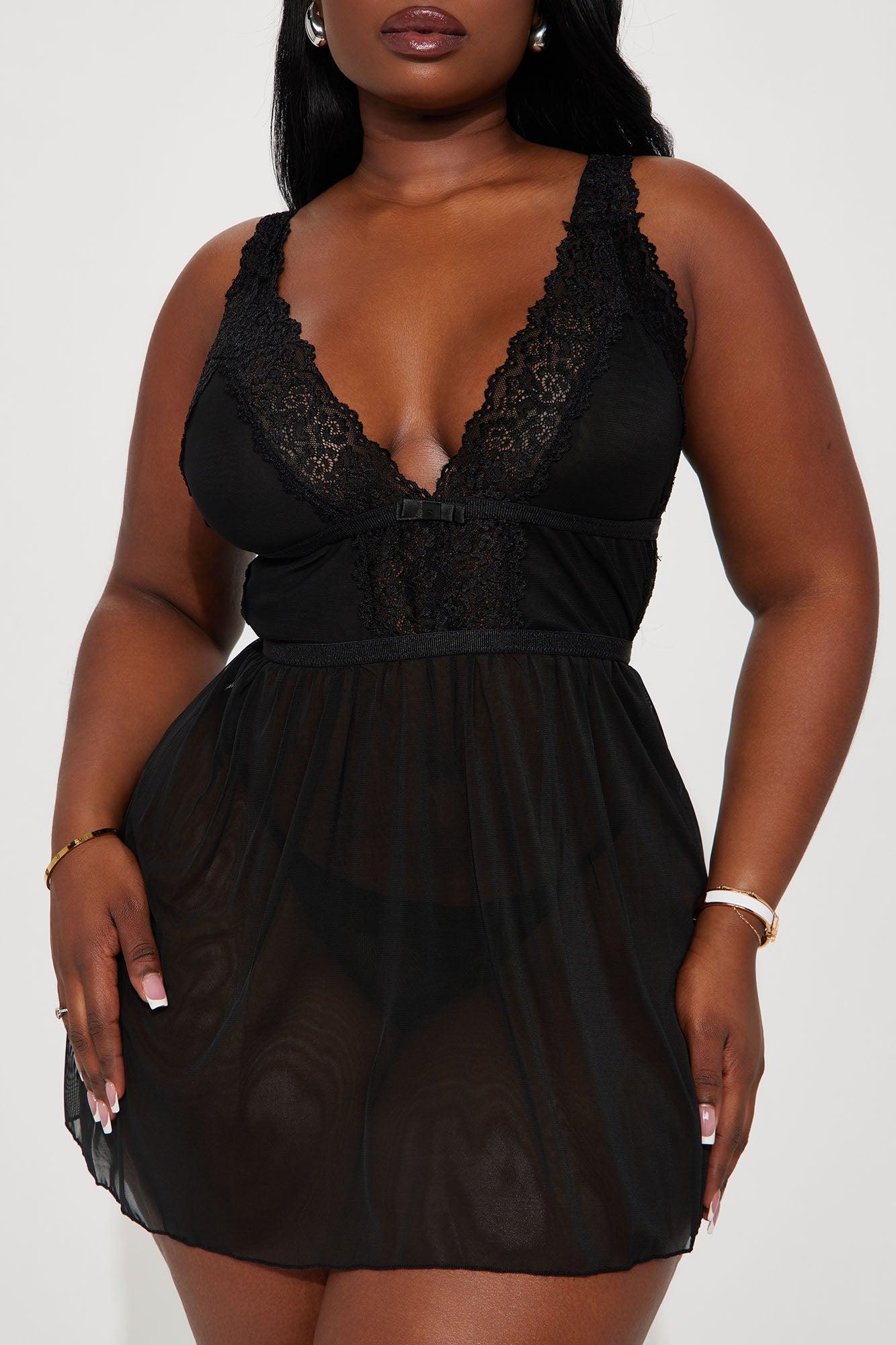 All Through The Night Babydoll - Black Product Image
