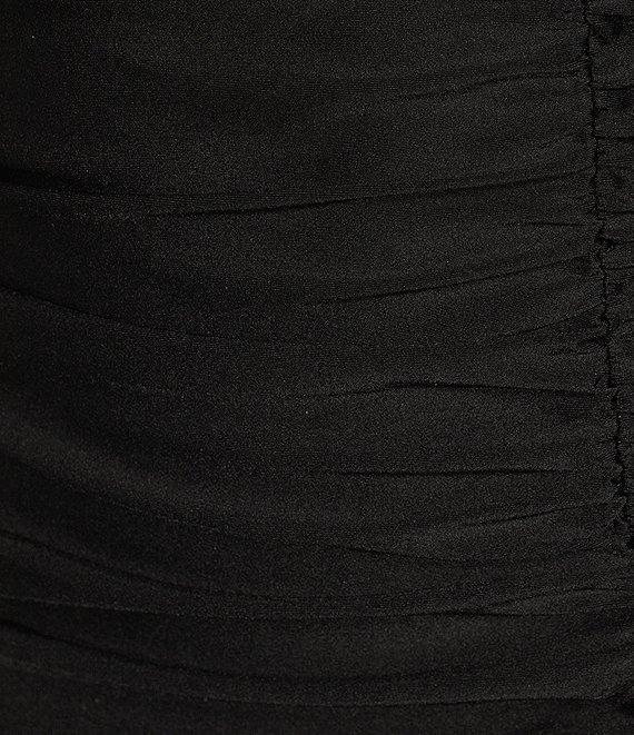 Honey and Rosie Pintucked Bodice Front Slit Gown Product Image