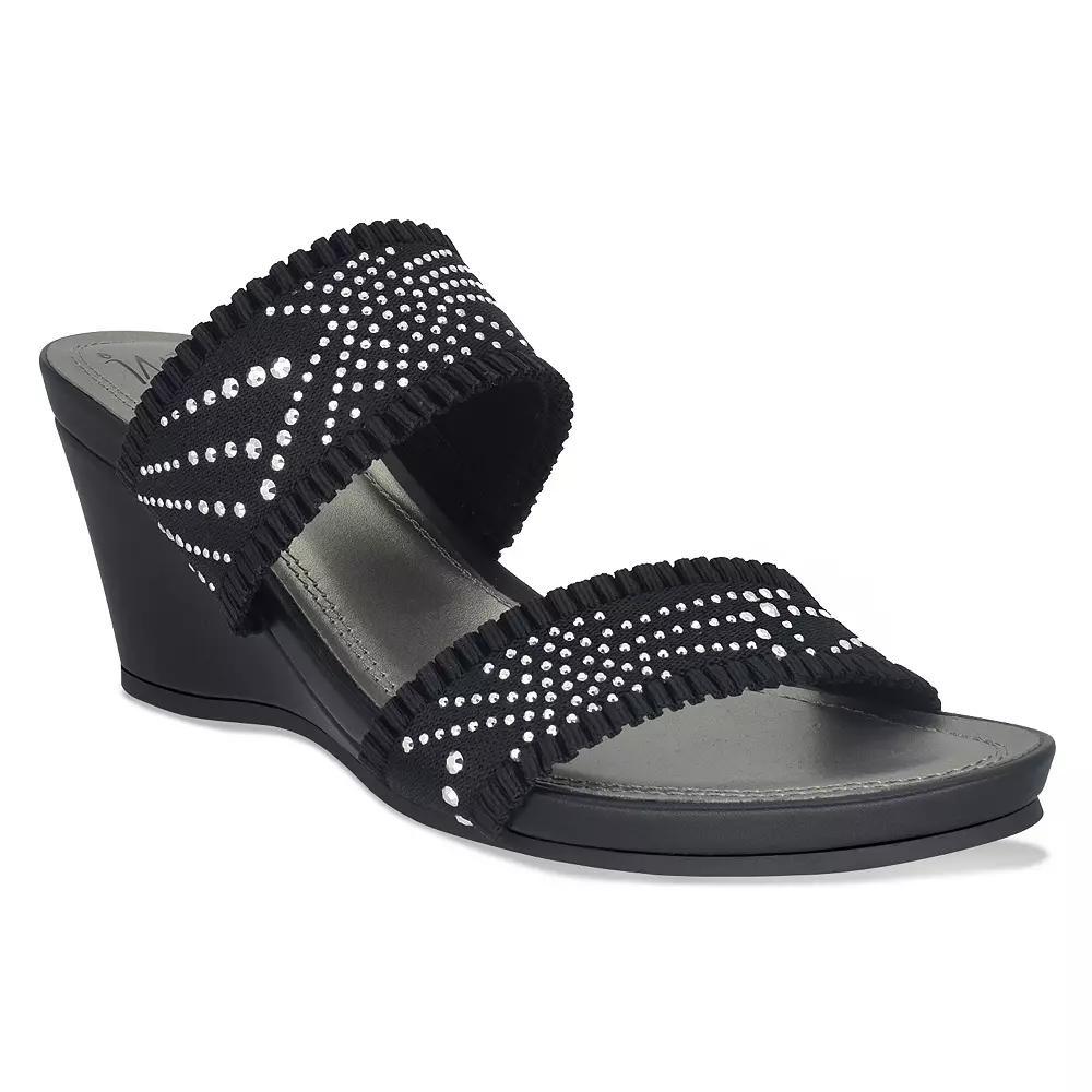 Impo® Verbena Women's Memory Foam Stretch Elastic Platform Wedge Sandals, Size: 9, Black Product Image