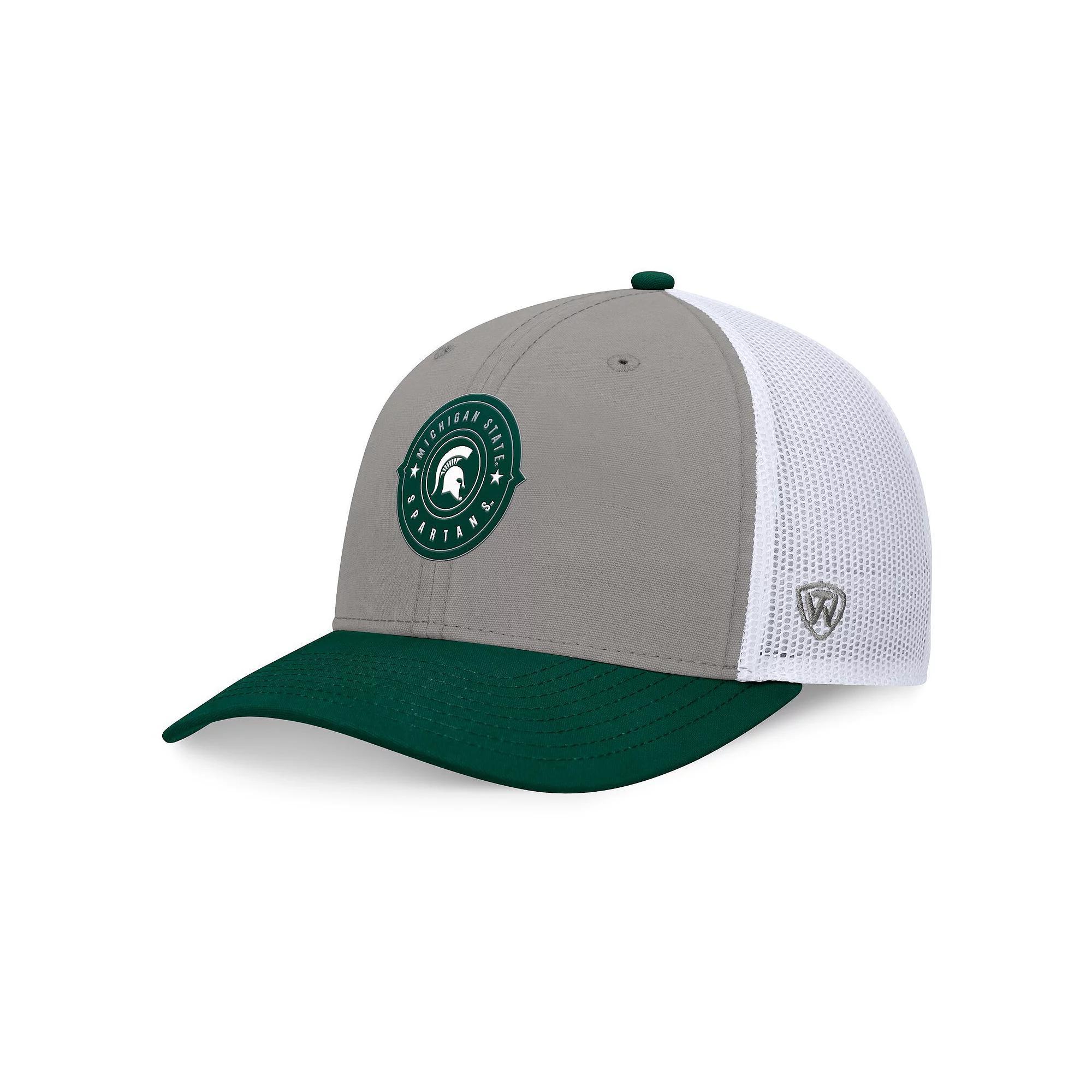 Men's Top of the World Gray/Green Michigan State Spartans Rob Trucker Adjustable Hat, Grey Product Image