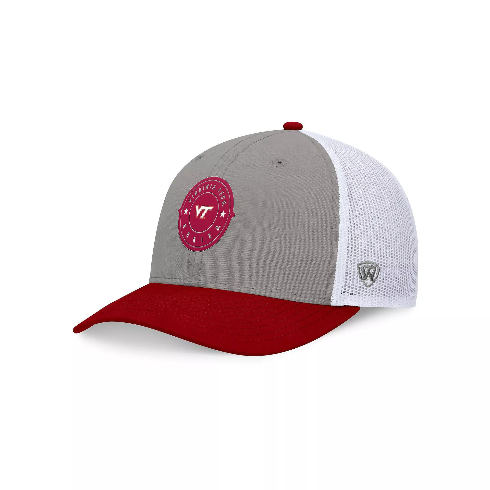 Men's Top of the World Gray/Maroon Virginia Tech Hokies Rob Trucker Adjustable Hat, Grey Product Image