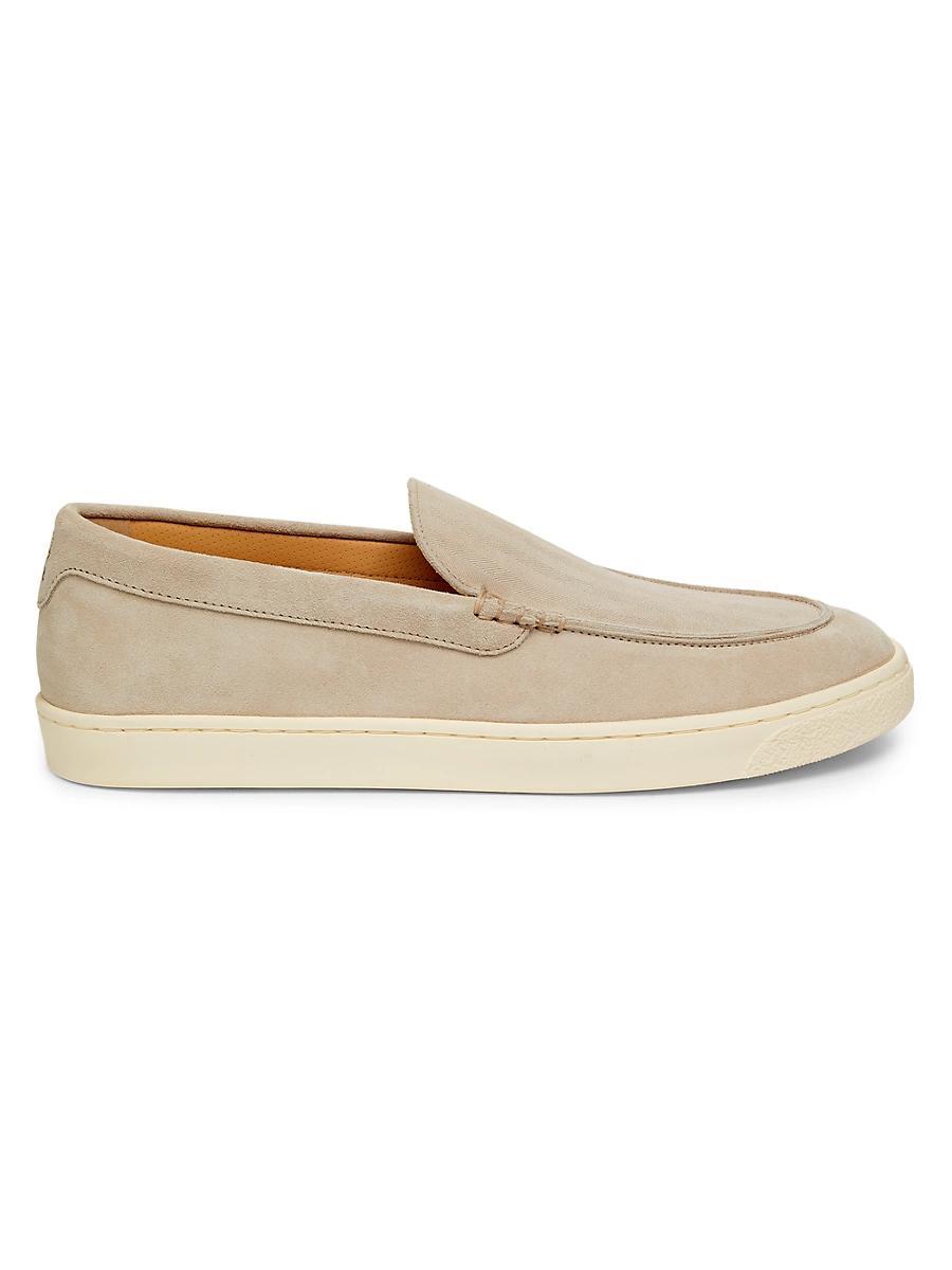 Mens Textured Suede Loafers Product Image