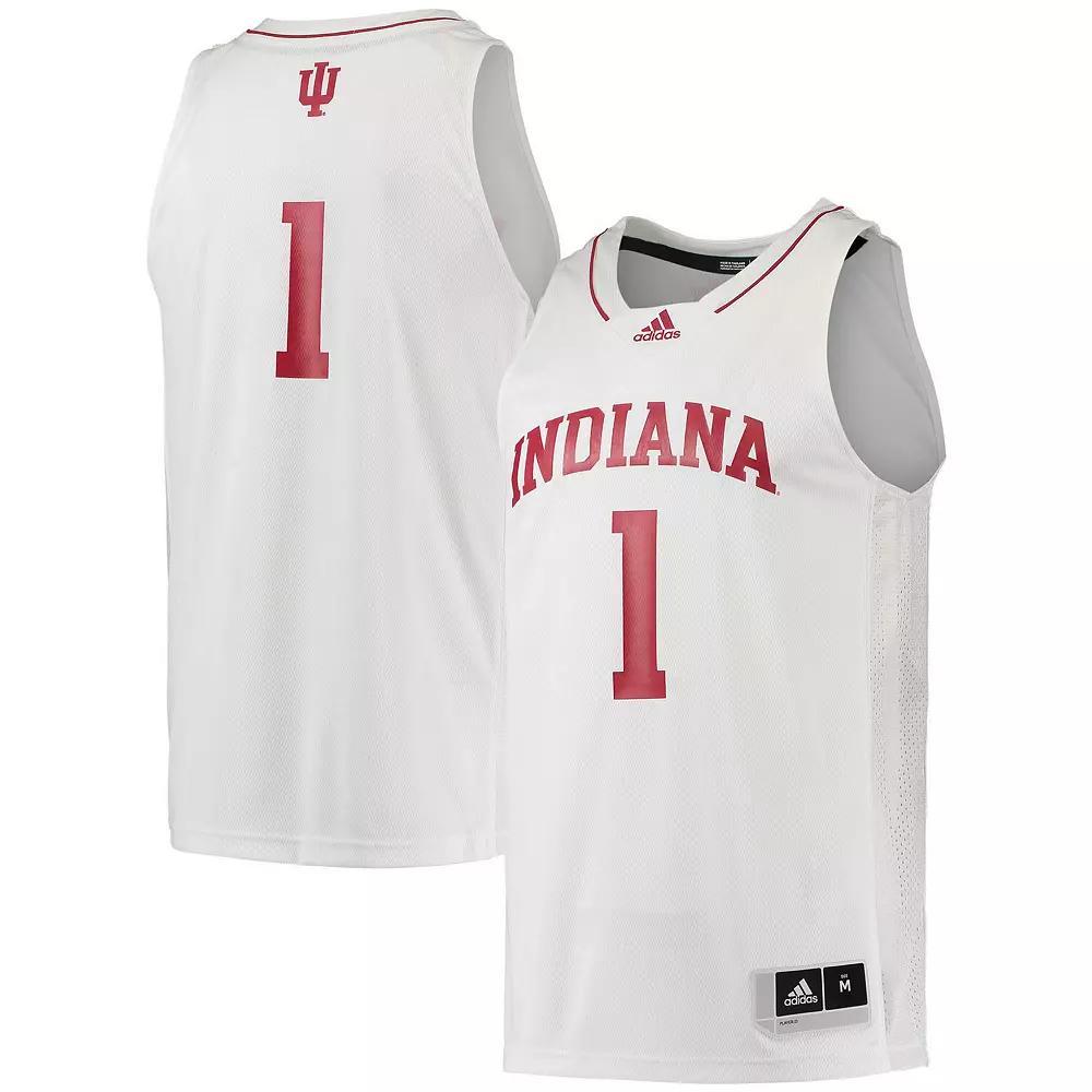 Men's adidas #1 Cream Indiana Hoosiers Swingman Team Basketball Jersey, Size: 2XL, White Product Image