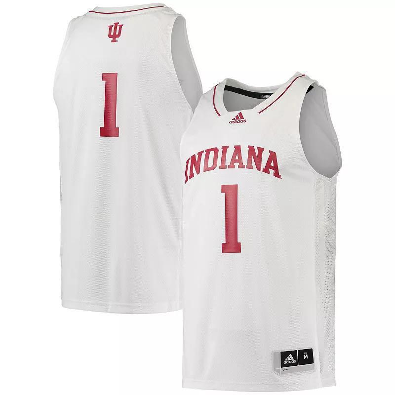 Men's adidas #1 Cream Indiana Hoosiers Swingman Team Basketball Jersey, Size: 2XL, White Product Image