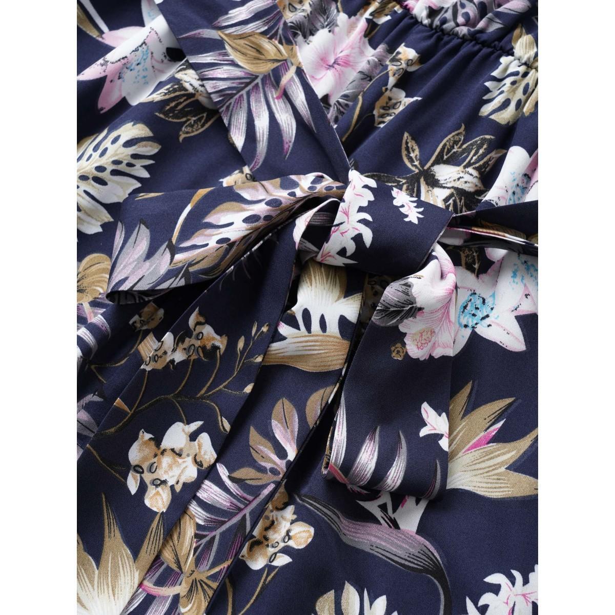 Floral Belted Pocket Wrap Cami Jumpsuit Product Image