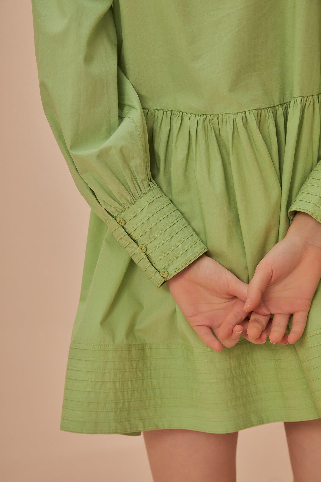 Green Open Yoke Mini Dress, GREEN / L Product Image