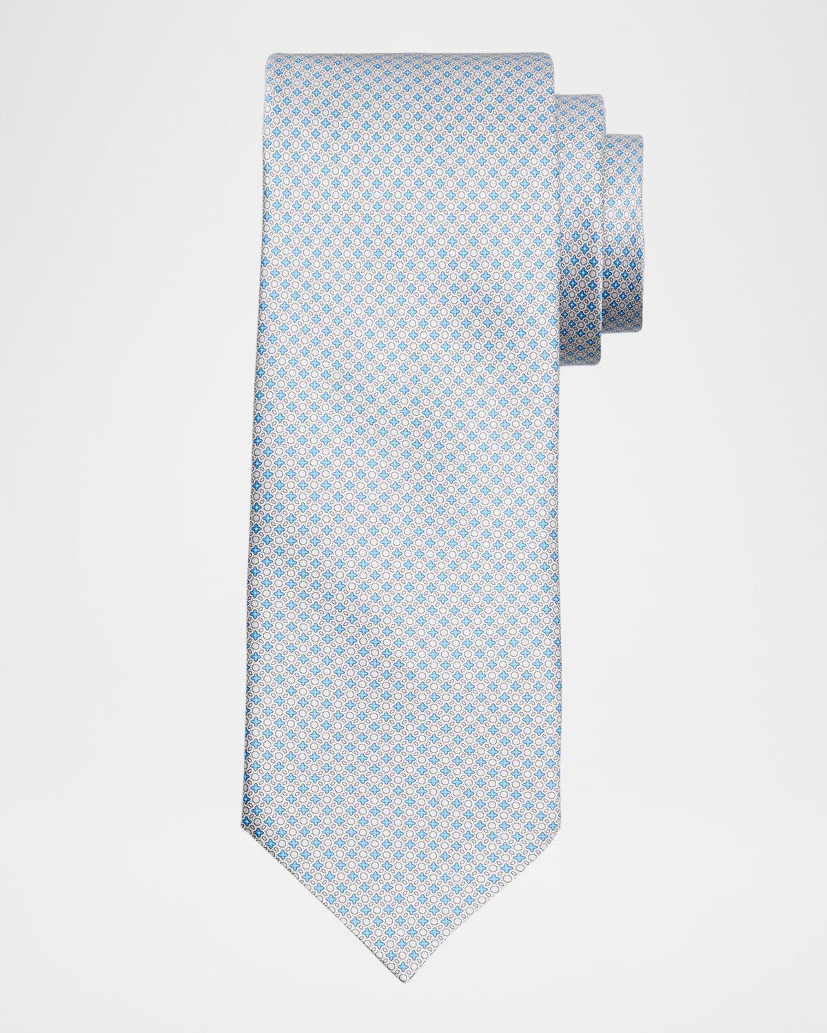 Mens Micro-Geometric Silk Tie Product Image
