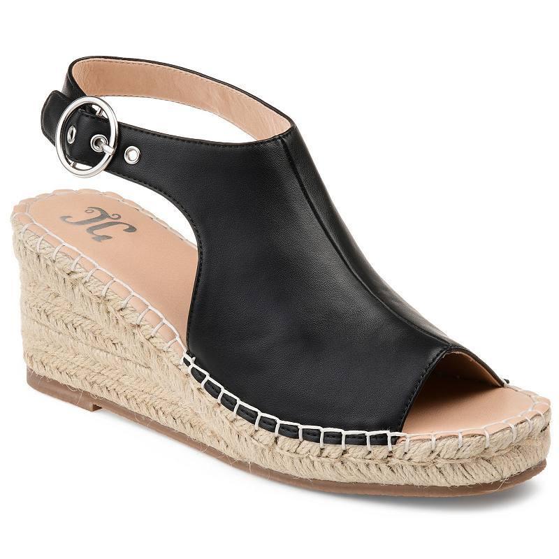 Journee Crew Womens Espadrille Wedges Brown Product Image
