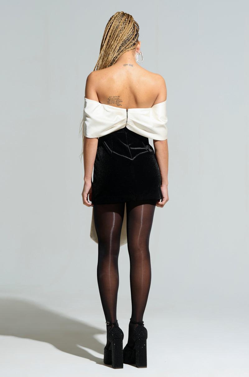 MY PRESENCE IS A PRESENT VELVET MINI DRESS Product Image