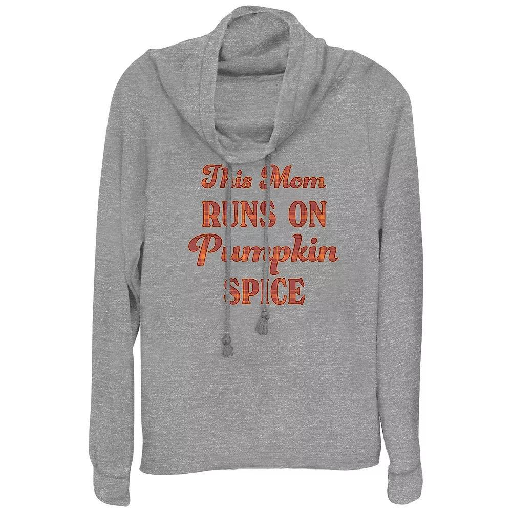 Women's Be Mine Or Give Me Wine Cowlneck Graphic Lightweight Long Sleeve, Size: Small, Gray Grey Product Image