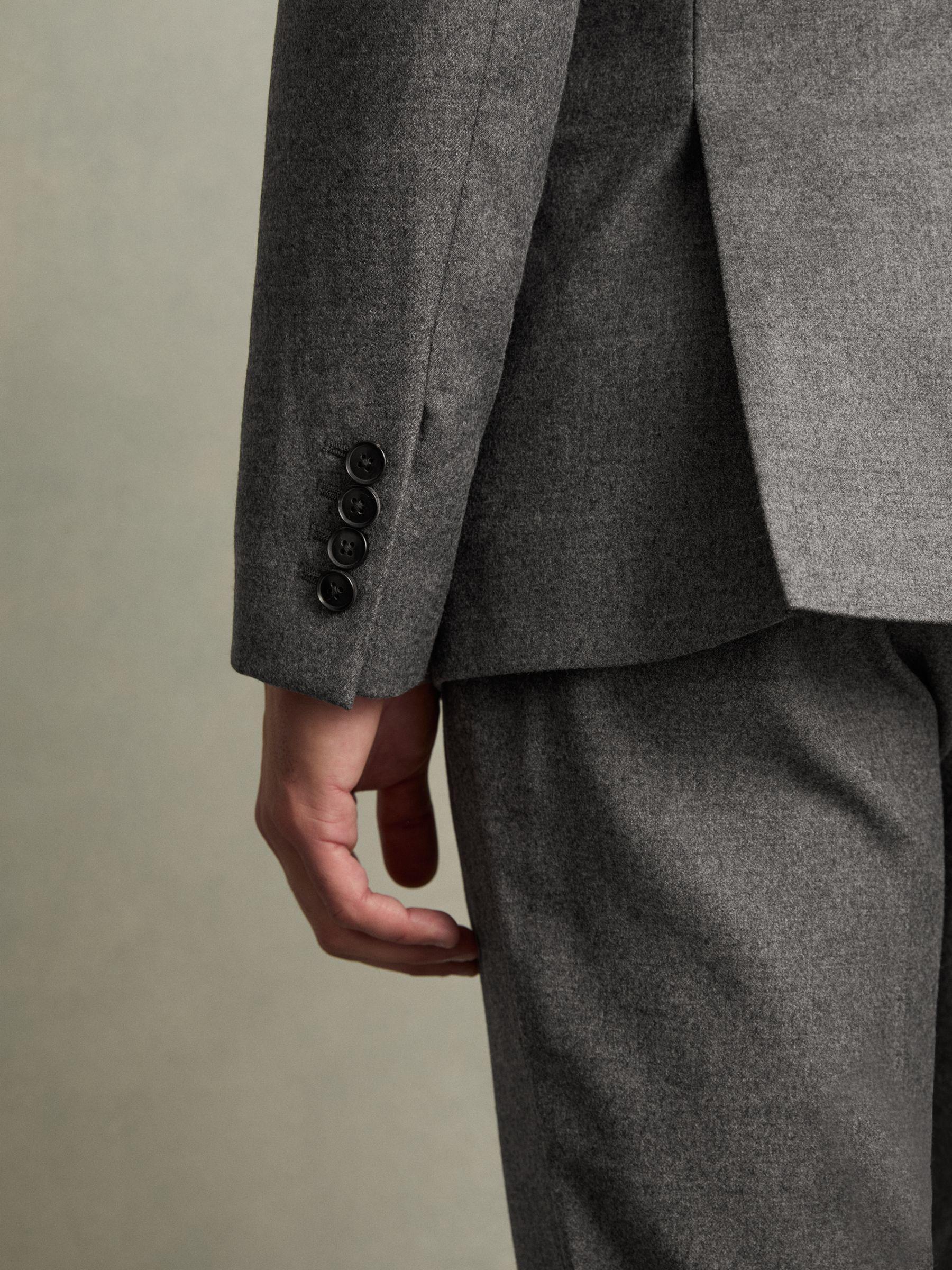 Slim-Fit Wool-Blend Suit Blazer in Grey Melange Product Image