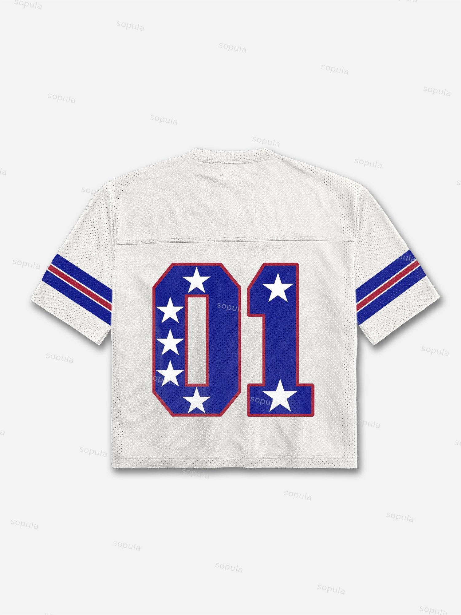 Retro Blokecore Mesh Football Jersey T-shirt Product Image
